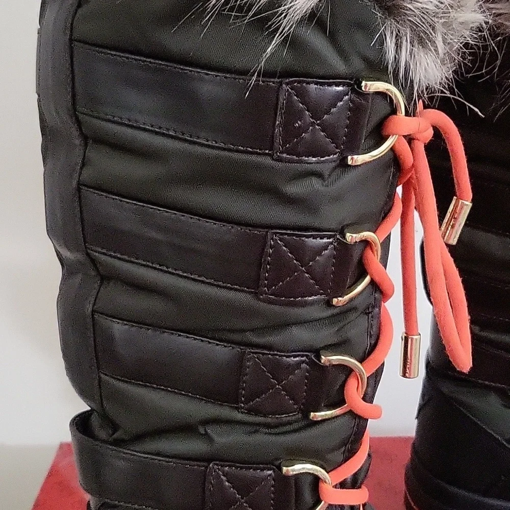Guess Tall Winter Tie Up Boots - Picture 3 of 12